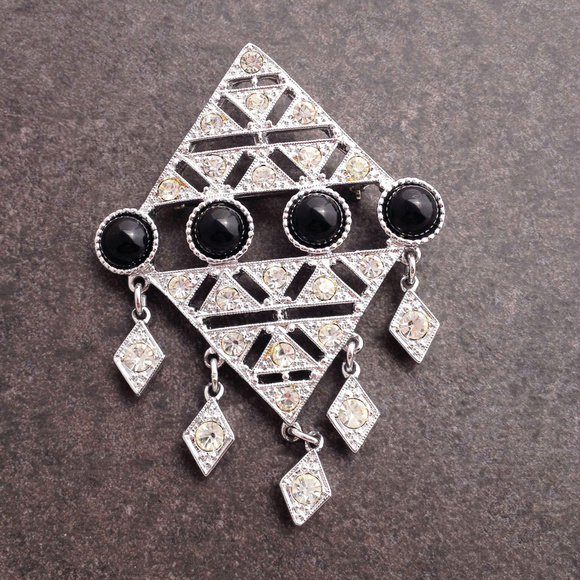 Sarah Coventry Jewelry - Vintage Deco Style Rhinestone Brooch